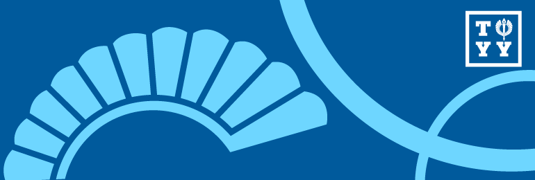 Sininen Banneri TYYn logolla