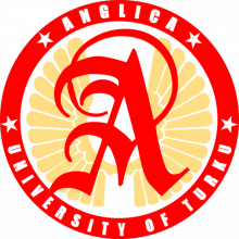 Circle logo of the letter A, surrounding text says Anglica, University of Turku