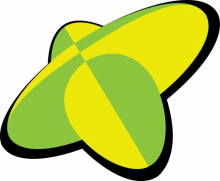 Kuvassa on hybridin logo, joka on tyylitelty X-kirjain vihreän ja sitruunankeltaisen väreissä.