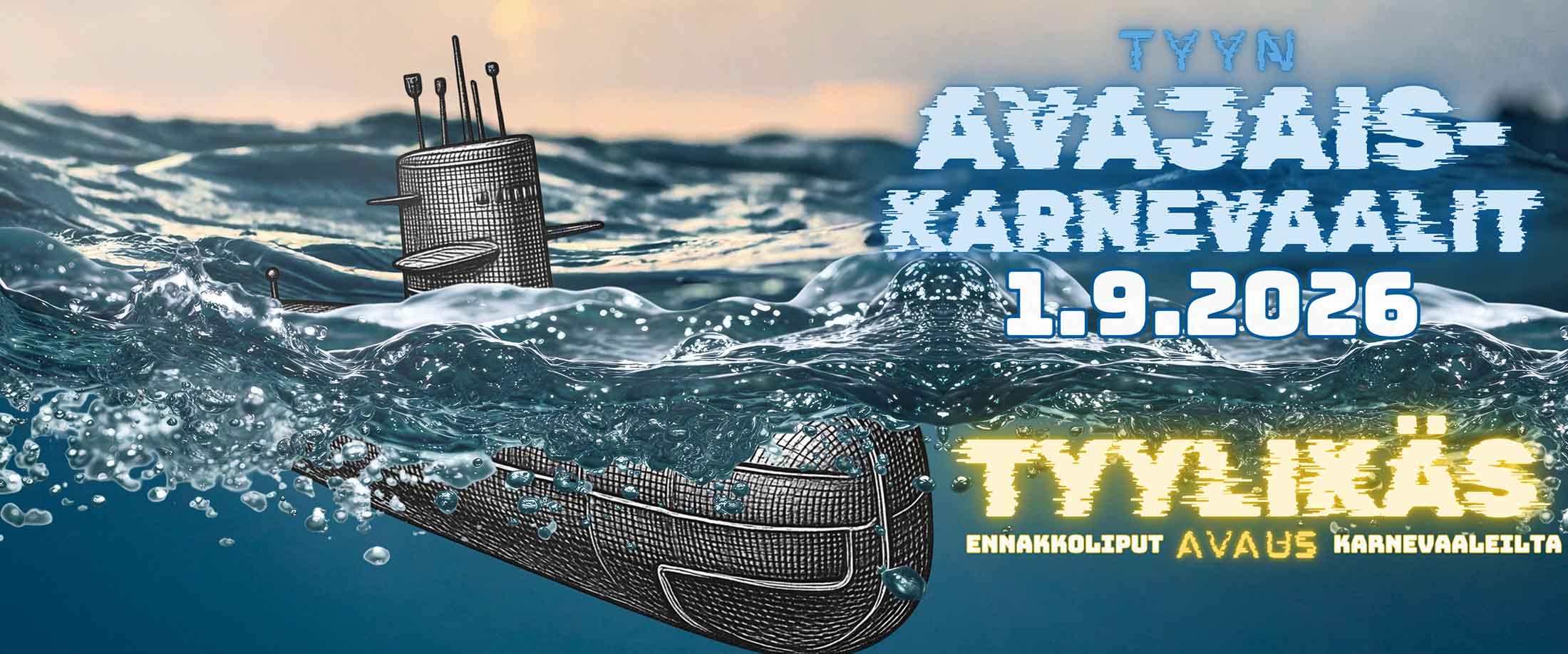 Avajaiskarnevaalien 2026 banneri